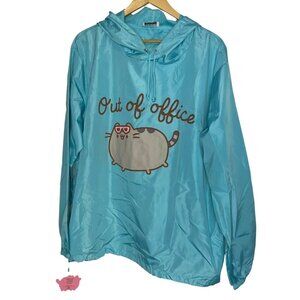 Pusheen Medium Hoodie Windbreaker Pullover Jacket Out Of Office‎ Kawaii Casual